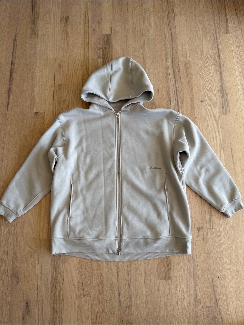 Lululemon Lemon Neutral Beige Zip-Up Oversized Hoodie